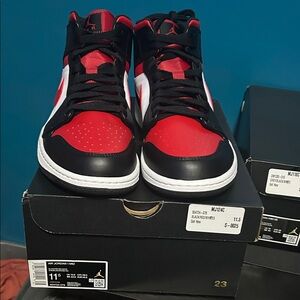 Jordan Men's Red and Black Sneakers
